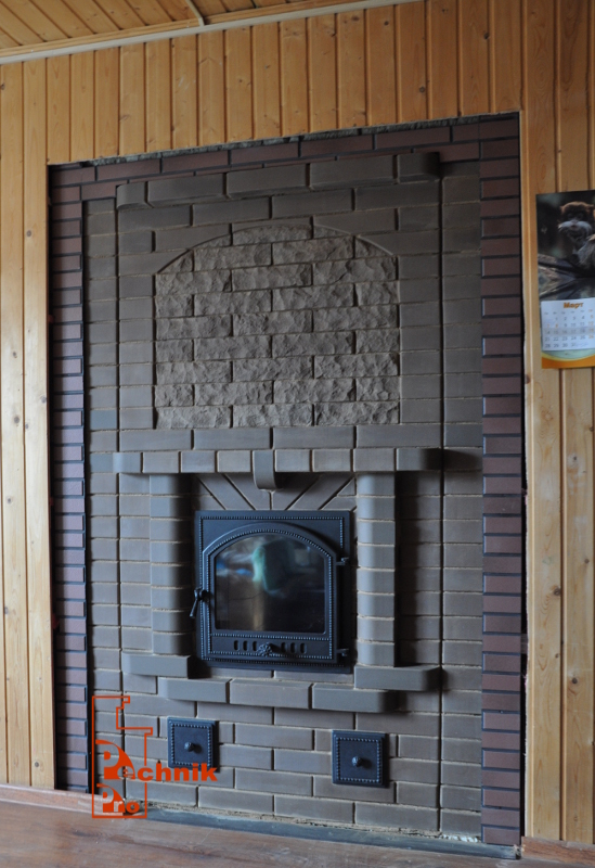 Печка из кирпича в стиле камина